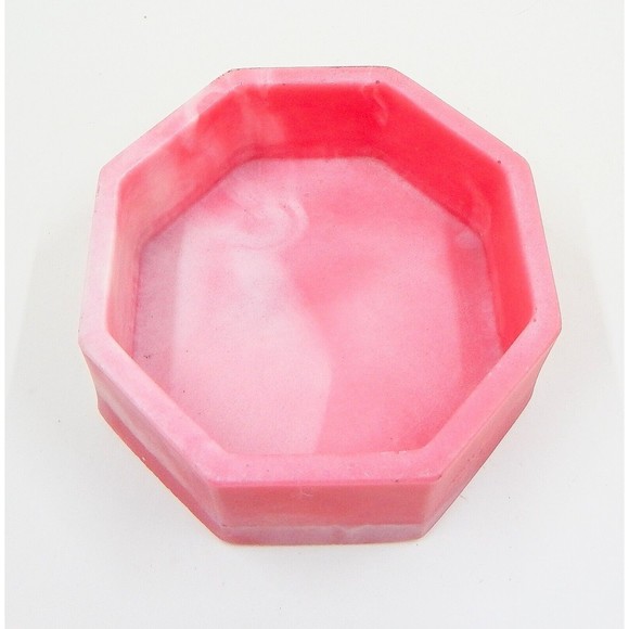 Incolay Pink Stone Butterfly Octagonal Trinket Vanity Dresser Box Signed Nemeth - Picture 11 of 12